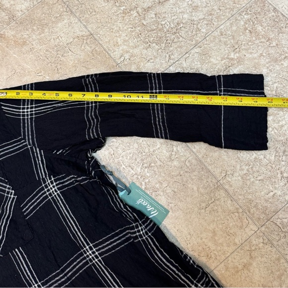 Terra & Sky Women’s Plus Size Plaid Viscose Black White Button Shirt 4X New - Picture 8 of 11